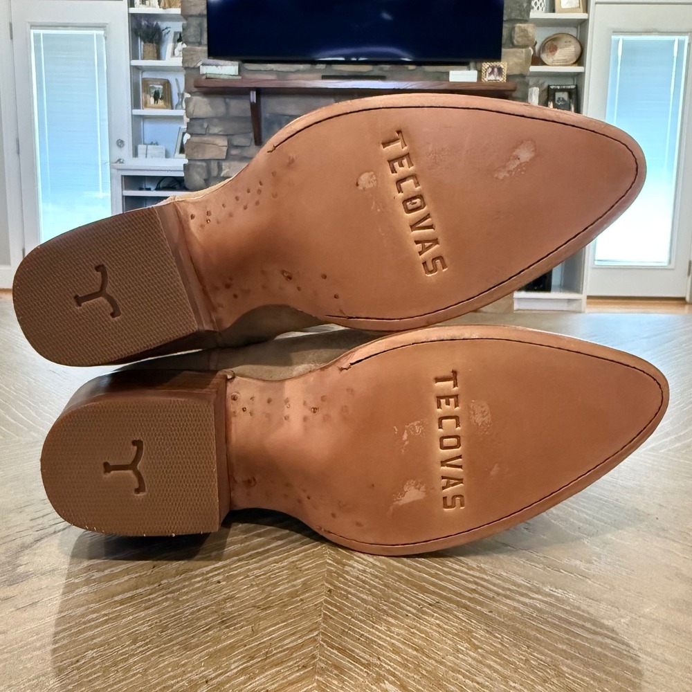 Tecovas The Abby Driftwood Suede Tall Western Cowgirl Boots NWOB 8B Classic - Picture 8 of 10